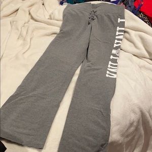 PINK light grey flare sweatpants